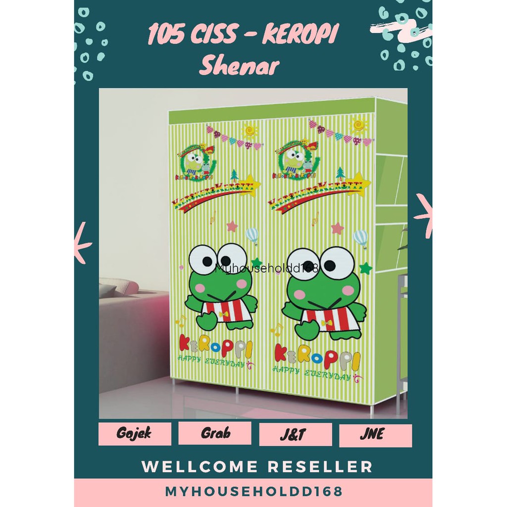 Lemari Pakaian 105 CISS - KEROPI / FROG ( BUKA SAMPING ) KARAKTER - 3kg -  (shenar)