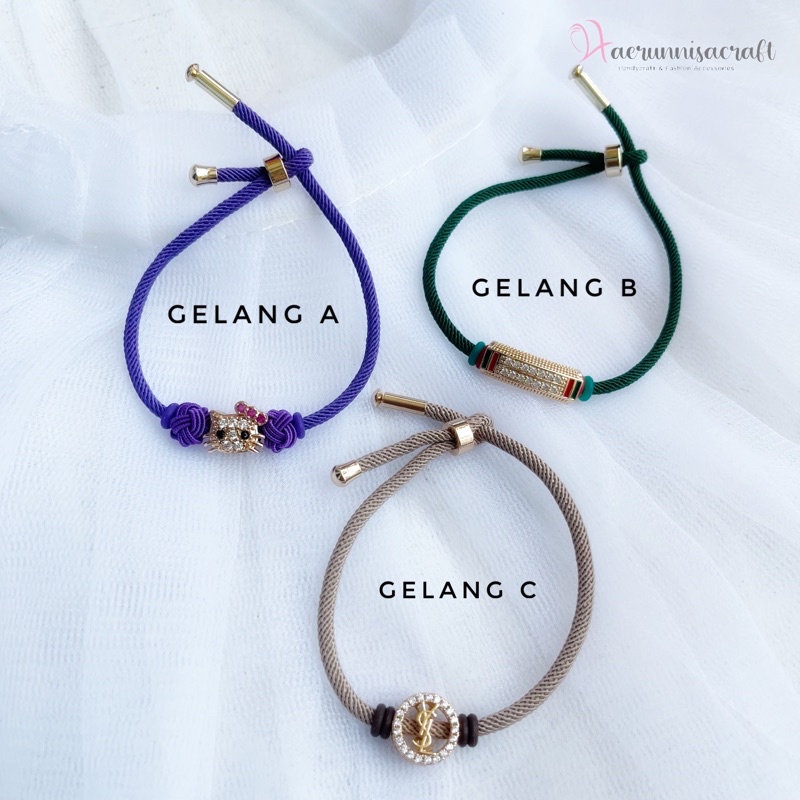 Gelang Tali Hongkong Wanita dan Aneka Charm Xuping