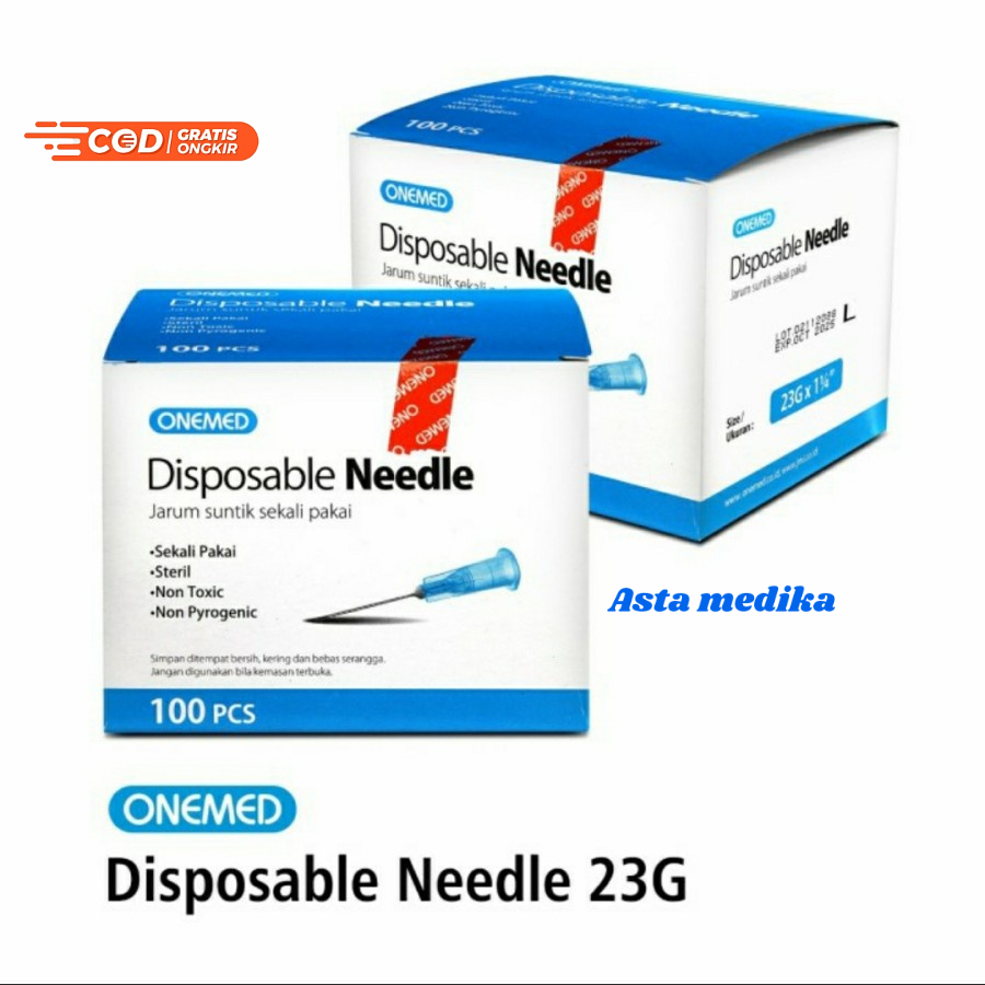 Needle OneMed 23G, 25G, 26G, 27G Jarum Suntik 23G, 25G, 26G, 27G Onemed