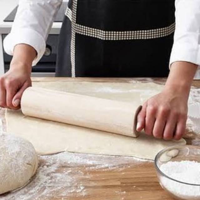 Penggilas Adonan rolling pin kayu gilesan putar