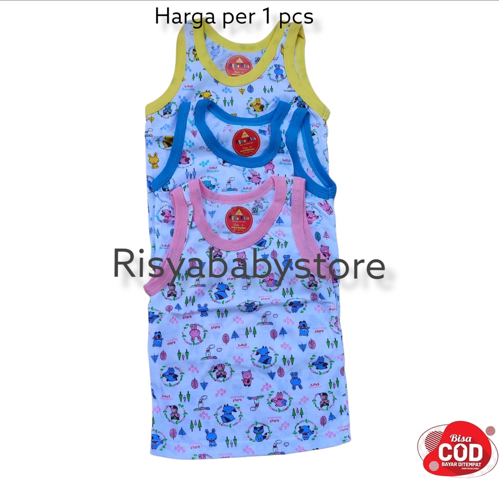 kaos Singlet anak bahan katun halus motif print / Baju anak kaos tanpa lengan ukuran S.M.L.XL