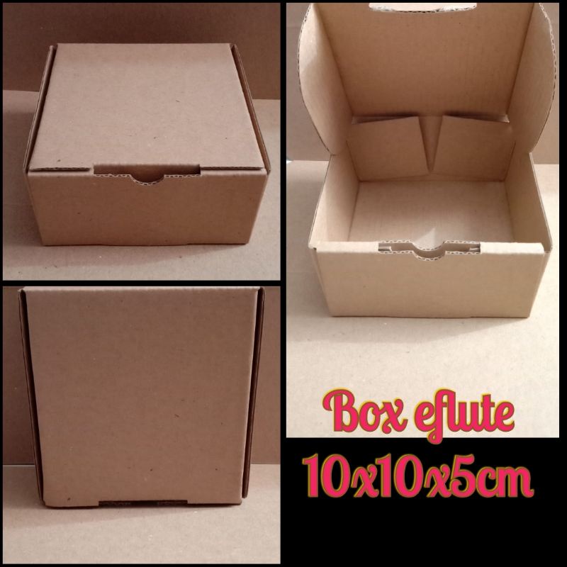 

Box eflute 10x10x5cm kotak kue dus donat single DOS packing