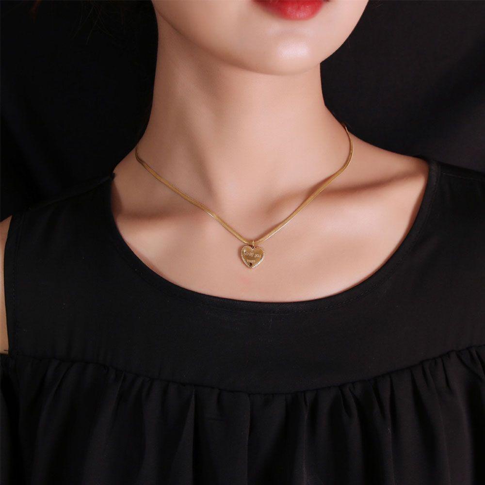 Kalung Rantai Klavikula Bahan Titanium Stainless Steel Untuk Wanita