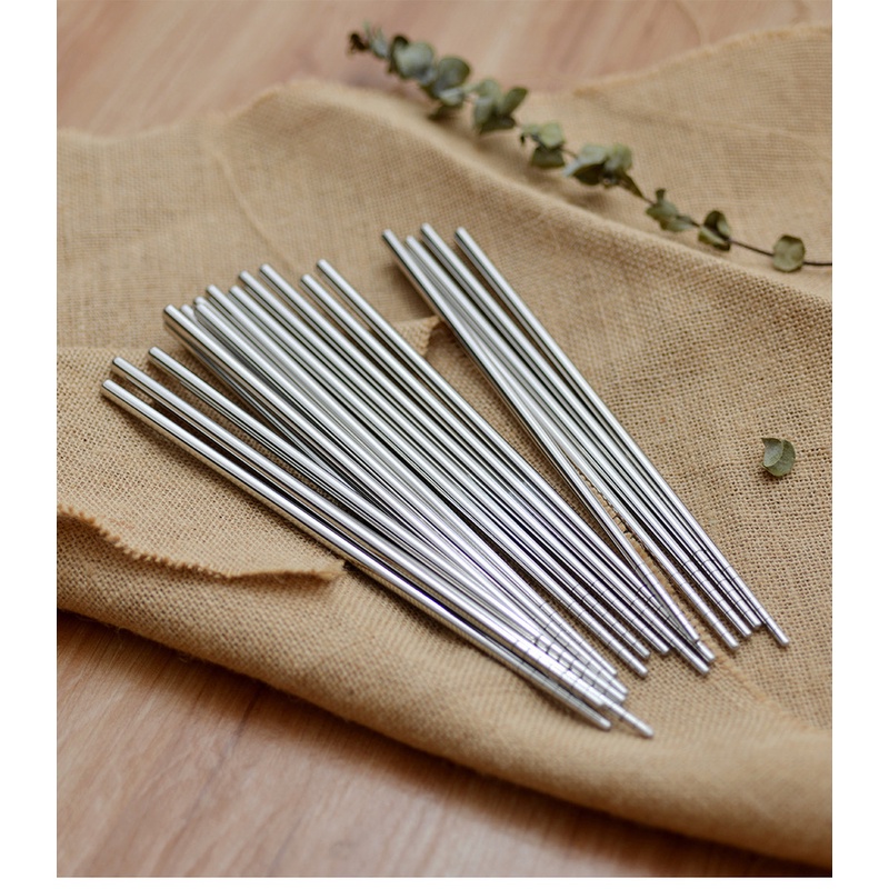 [Grosir] Sumpit Sushi Reusable Non-slip Sumpit Stainless Steel Premium Ringan Mudah Digunakan Chinese Chopstick