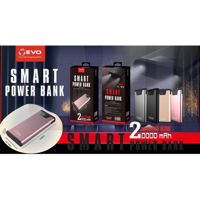 Power Bank EVO M200 20000 mAh Fast Charging PowerBank PB 20.000 mAh