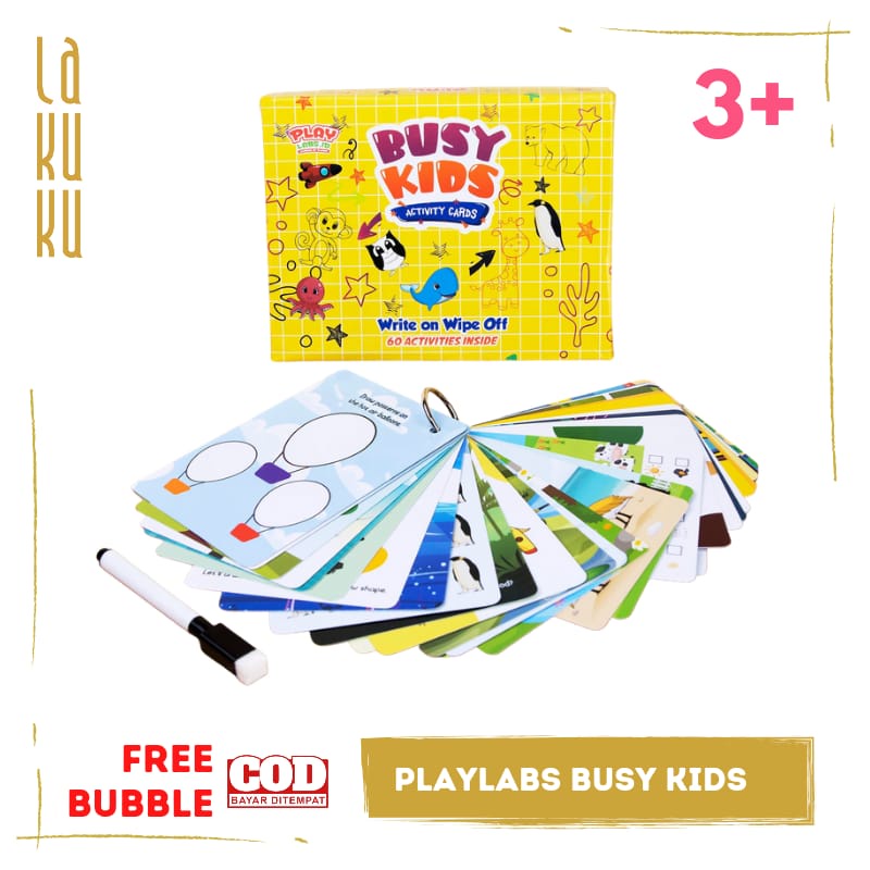 Wipes &amp; Clean Book - Mainan Edukasi Playlabs Activity Card Games Busy Kids