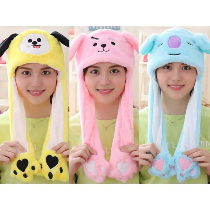 VOM BT21 Topi Bunny Hat LED Karakter BTS Korea Cooky Chimmy Koya 0591