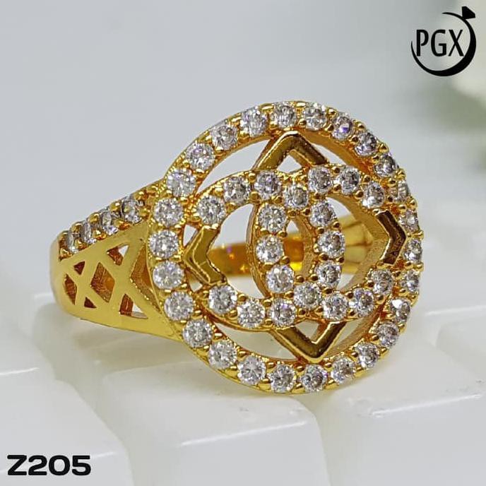 Z205 Cincin Branded Chanel (Set Perhiasan Imitasi Xuping Lapis Emas)