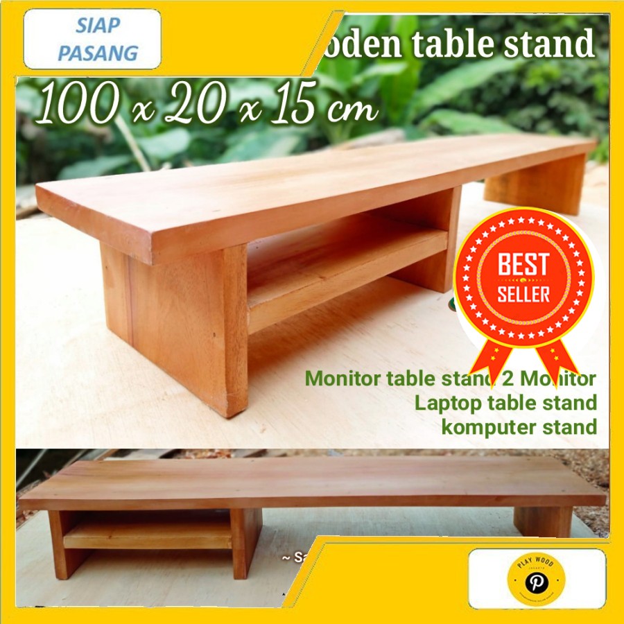 ALAS MONITOR PANJANG / Monitor stand kayu / meja monitor Monitor table 2 Monitor