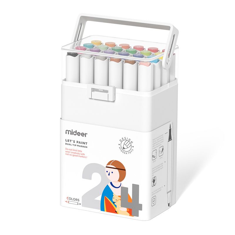 

Mideer dual tip washable marker 24pc spidol soft tip