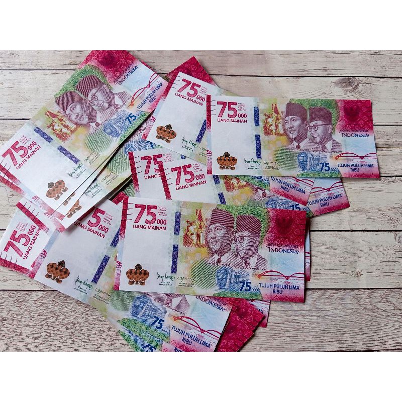uang mainan 75rb glossy