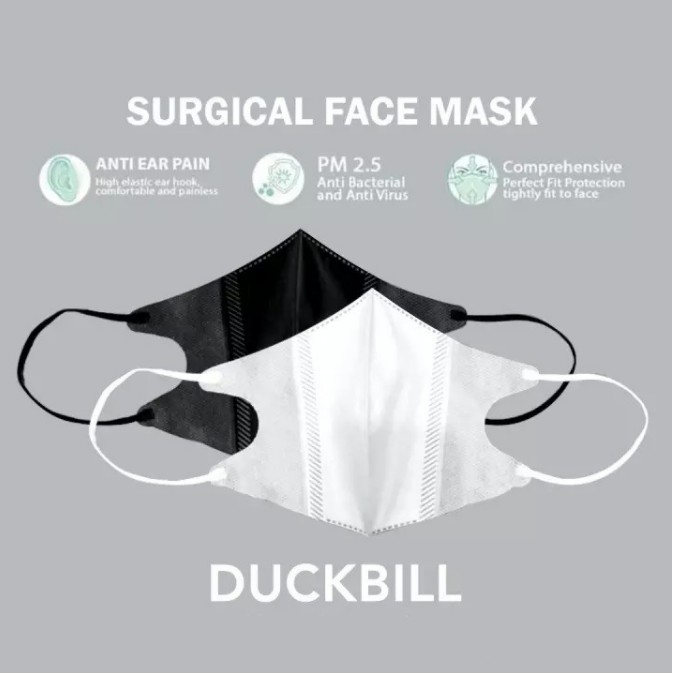 Masker Duckbill Garis Earloop / Masker Duckbill Garis isi 50pcs READY