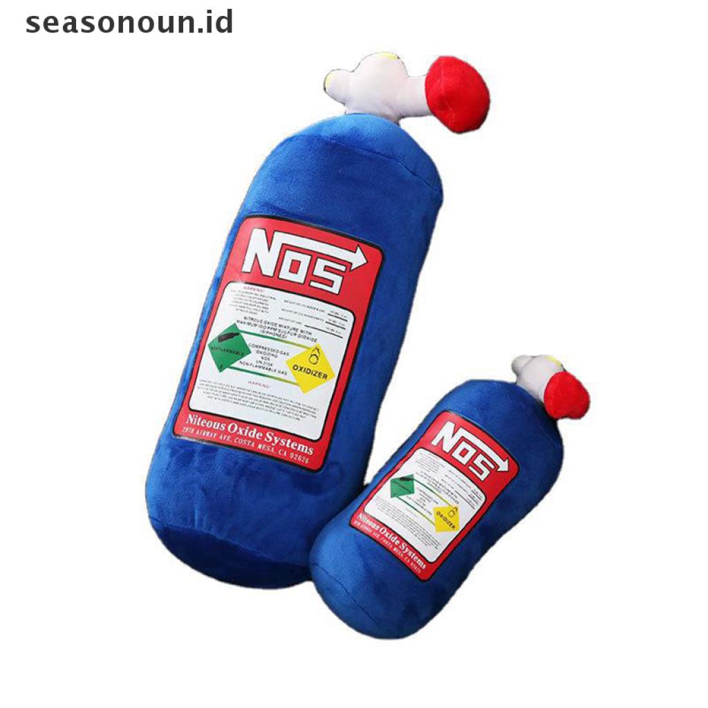 Bantal Sandaran Kepala Bentuk Botol NOS Nitrous Oxide Bahan Plush Untuk Dekorasi Mobil