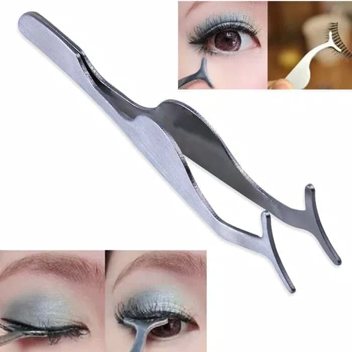 Pinset Jepit Bulu Mata Pinset Eye Lash Bahan Stainless Steel