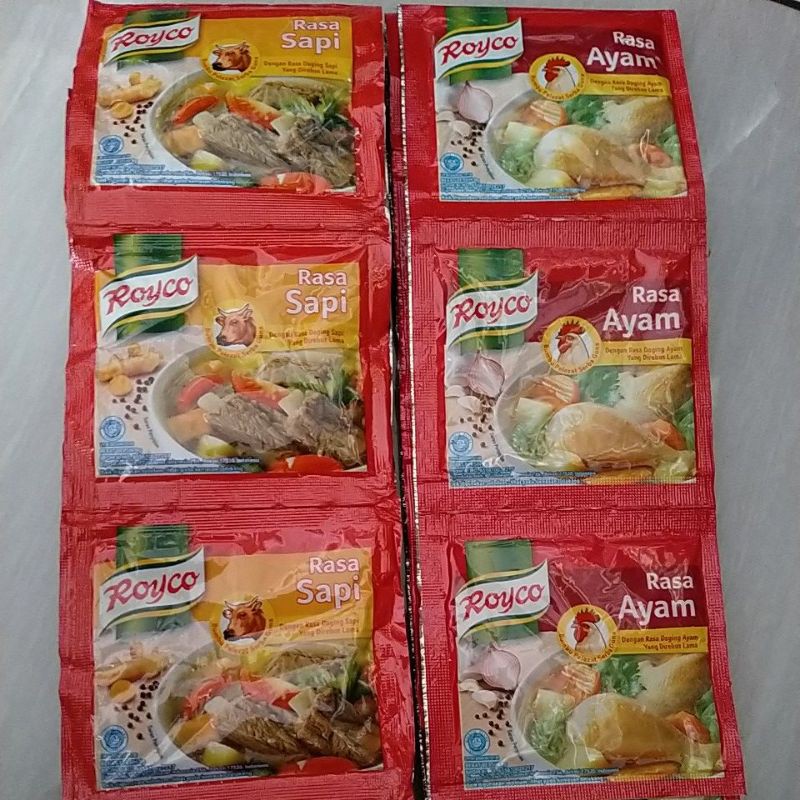 

ROYKO penyedap rasa 10gr 1RTG isi 12 varian rasa sapi & ayam