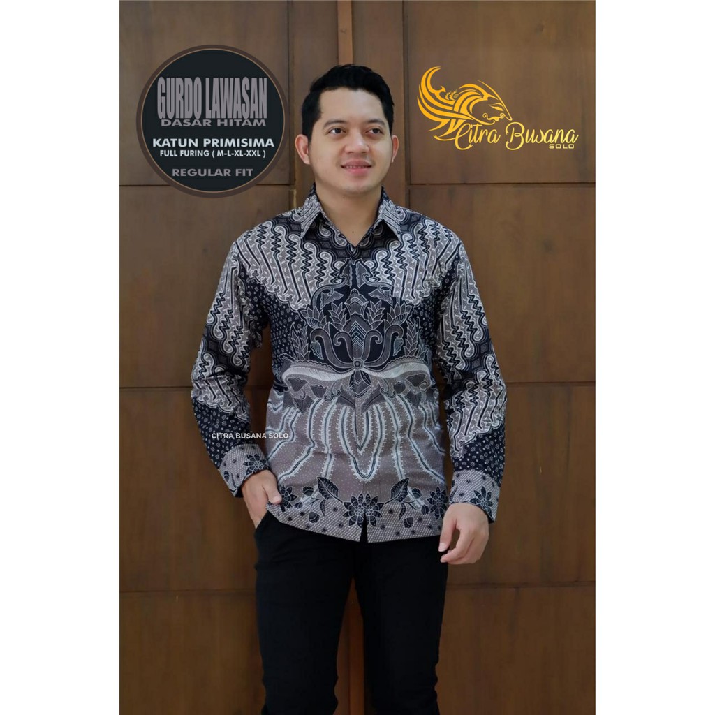 GURDO LAWASAN Kemeja Batik Pria Full Furing Bahan Katun Halus Primisima