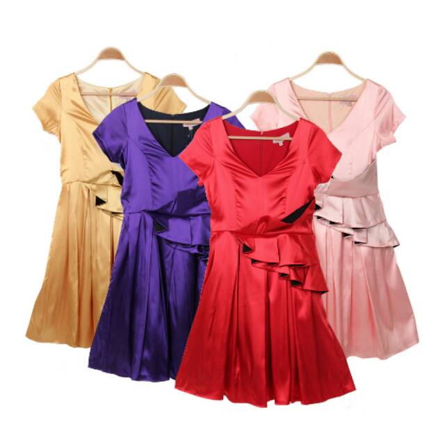 ( SEN 09 ) DRESS WANITA CEWEK SATIN MURAH BRANDED