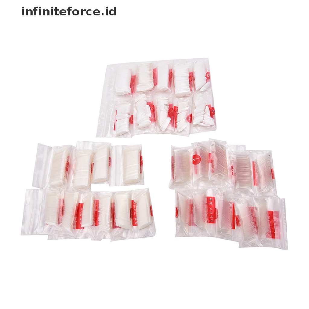 Infiniteforce.id 500Pcs / Set Kuku Palsu Akrilik UV Gel Full Cover Untuk Nail Art / Manicure