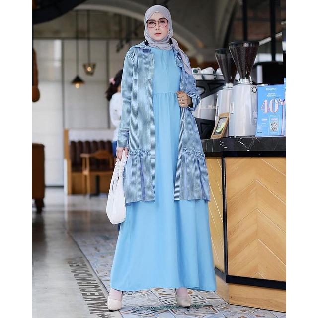 Gamis Alea Set Outer / Gamis set outer fashion muslim /GAMIS SET CARDIGAN LONG OUTER Wanita Muslimah