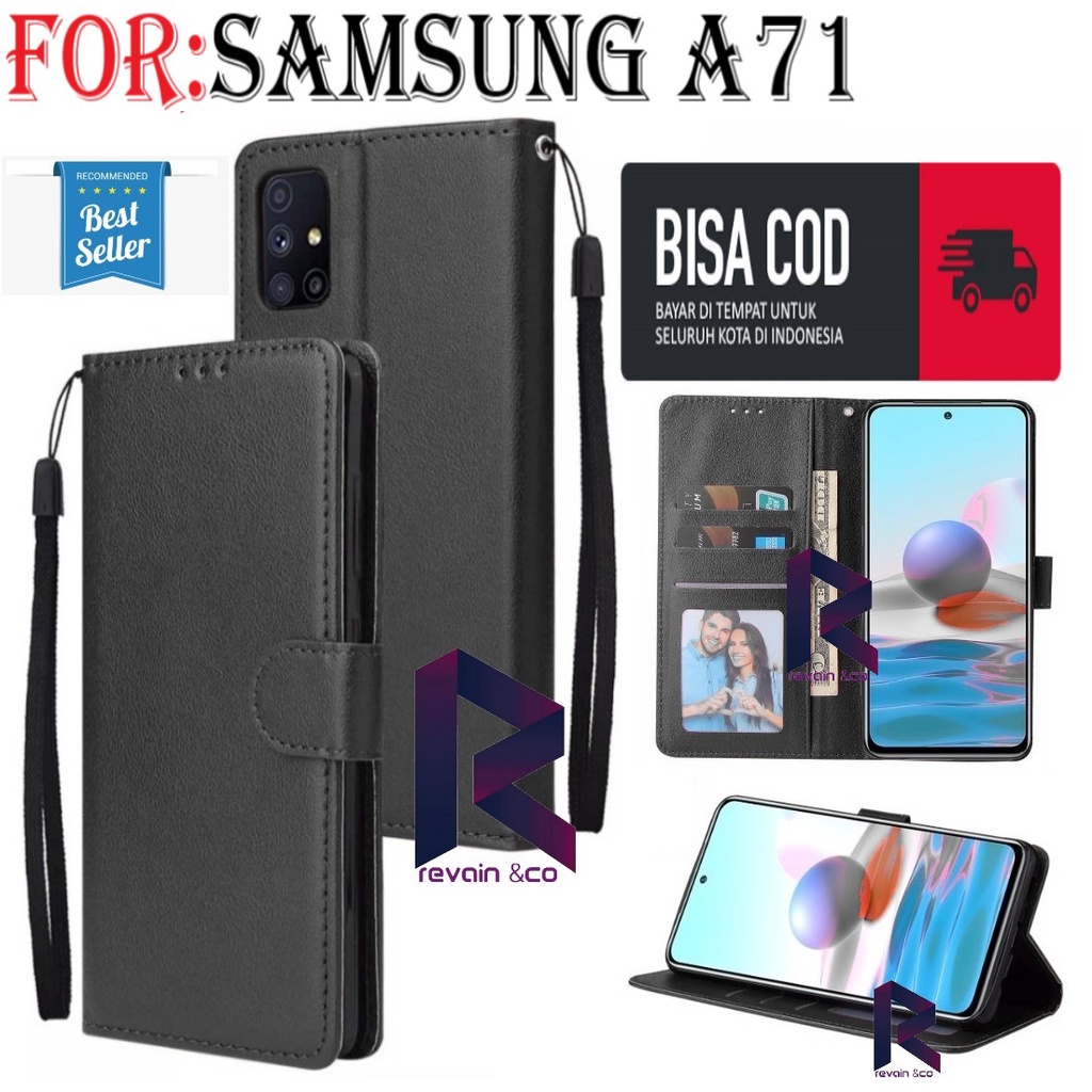 CASE FLIP WALLET SAMSUNG A71 LEATHER KULIT PREMIUM SARUNG BUKA TUTUP FLIP CASE SAMSUNG A71