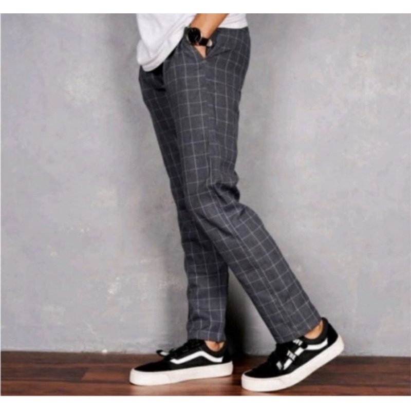 Celana panjang Tartan kotak kotak pria dewasa terbaru premium good Quality