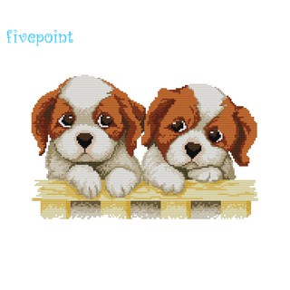 Set Sulam Cross Stitch Diy 11ct 2 Motif Anak Anjing Shopee Indonesia