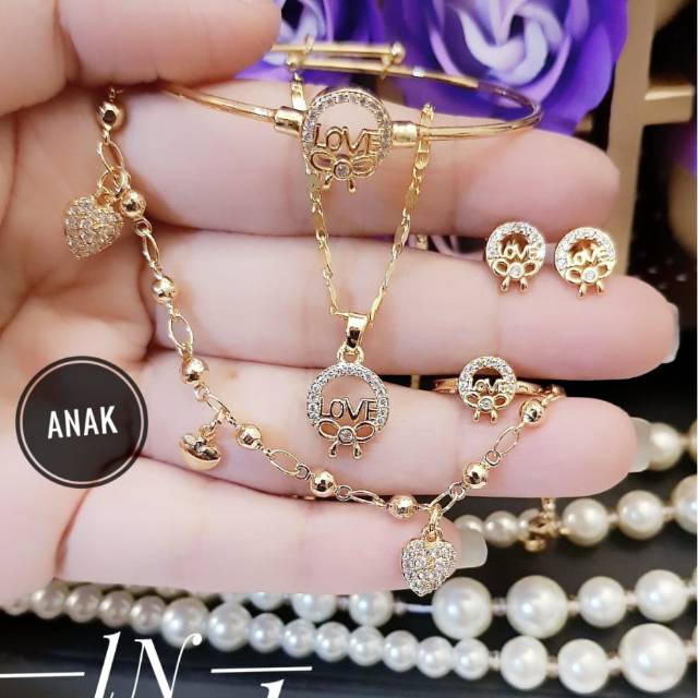 Xuping set perhiasan anak lapis emas 18k 1914i