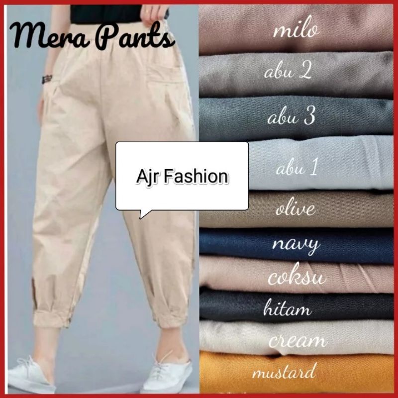 CELANA MERRA PANTS KOREAN STYLE, COTTON TWILL