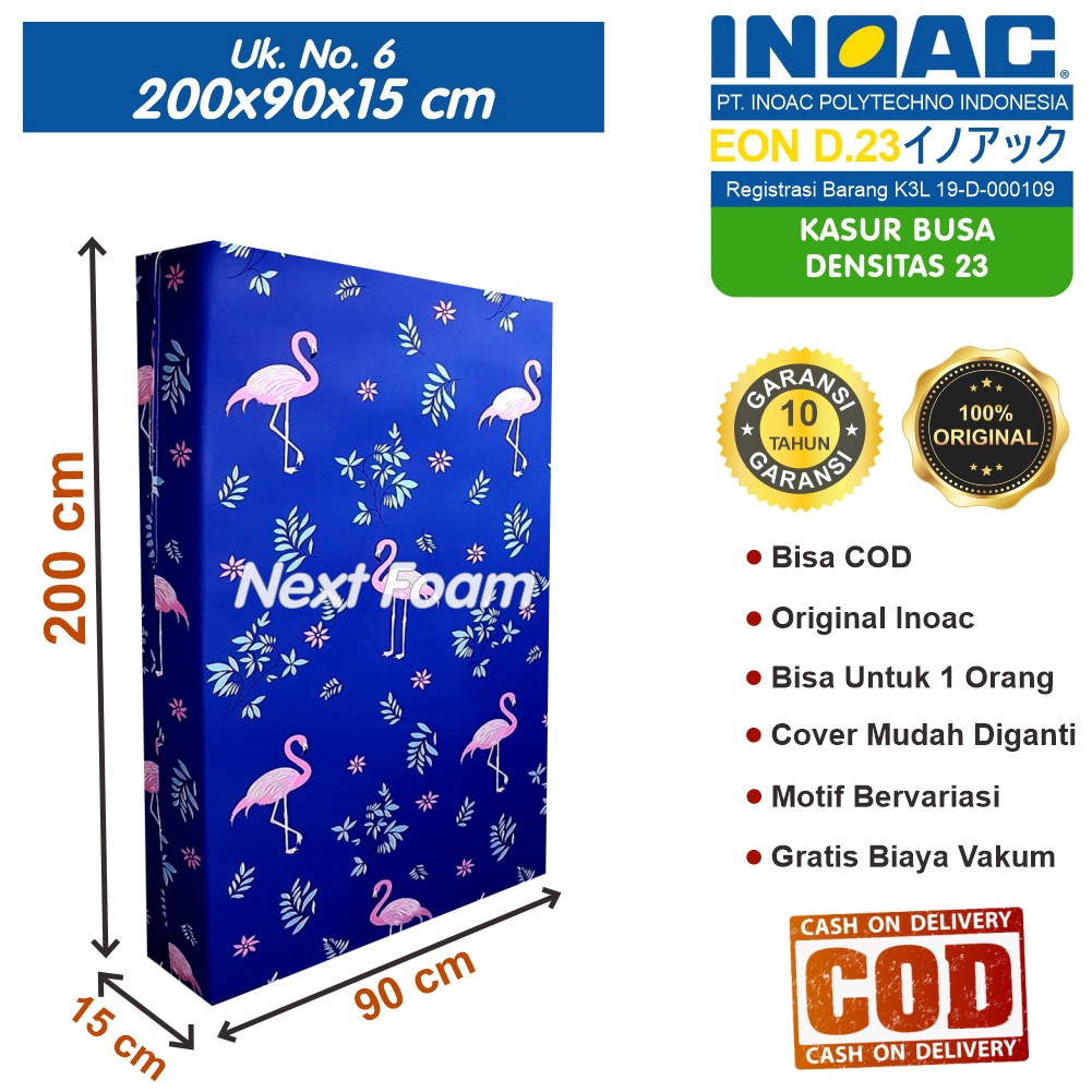 Kasur Busa Inoac Ukuran No 6 200x90x15 cm Tebal 15 cm EON D23 ORIGINAL INOAC Garansi 10 Tahun Asli