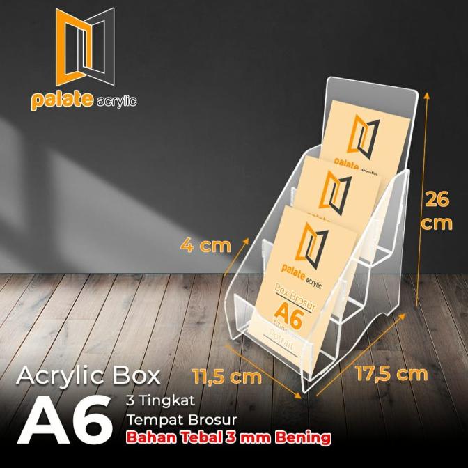 

Office & Stationery | Document Organizer | Tempat Brosur A6 3 Susun /Akrilik Rak Brosur A6 3 Layer Terlaris 3Mm | Best Seller