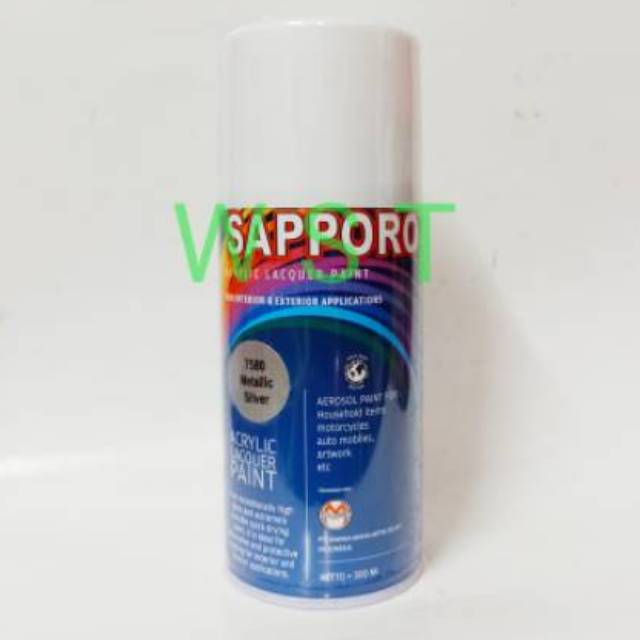 Cat Semprot Pilox Pylox Perak Metalik 7580 METALLIC SILVER SAPPORO