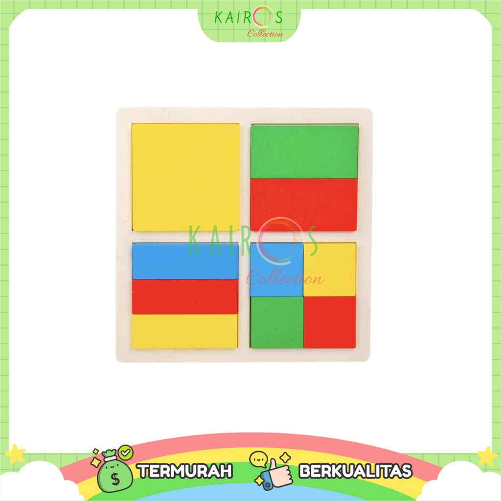 Puzzle Shapes Bentuk Geometri Board Puzzle Mainan Kayu Edukatif