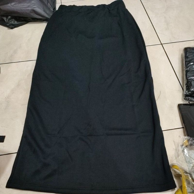 Rok span scuba panjang model pensil fit to L