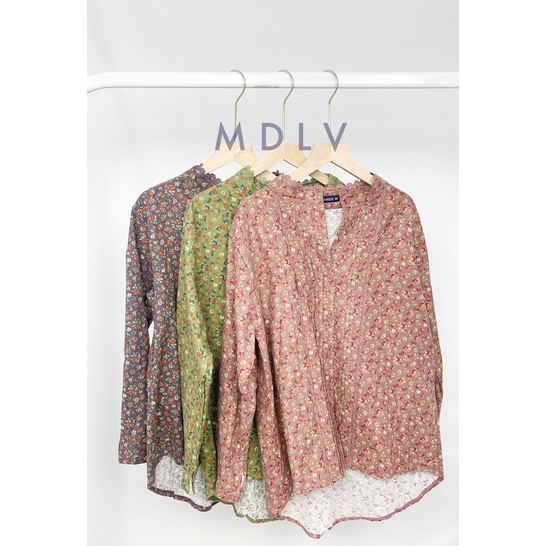 MDLV ~ 4360# Antonella Floral Shirt Flower Atasan Blouse Korea Import