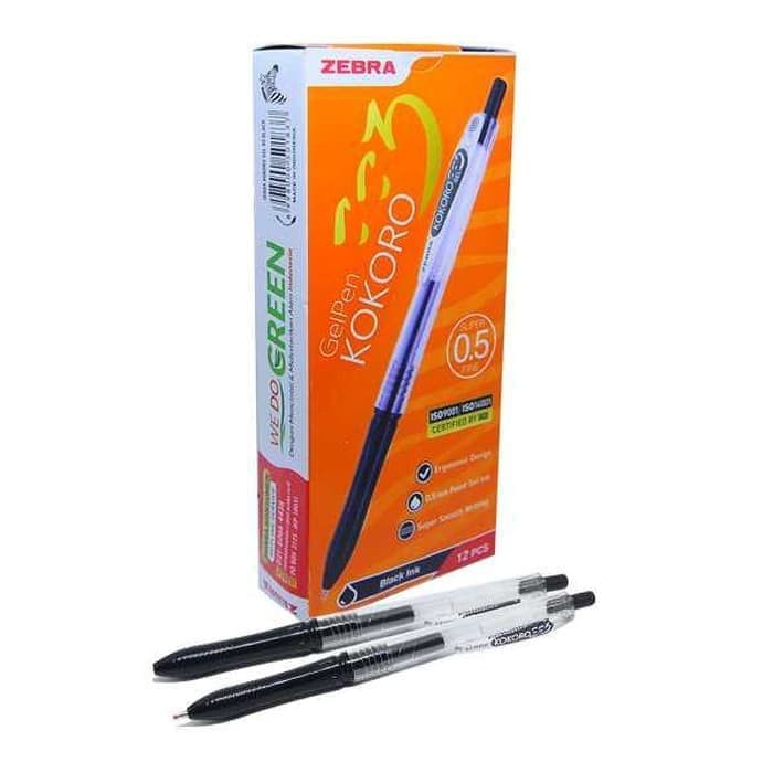 

OPEN SALE PULPEN GEL ZEBRA KOKORO BLACK / BALLPOINT PEN HITAM SEKOLAH / KANTOR