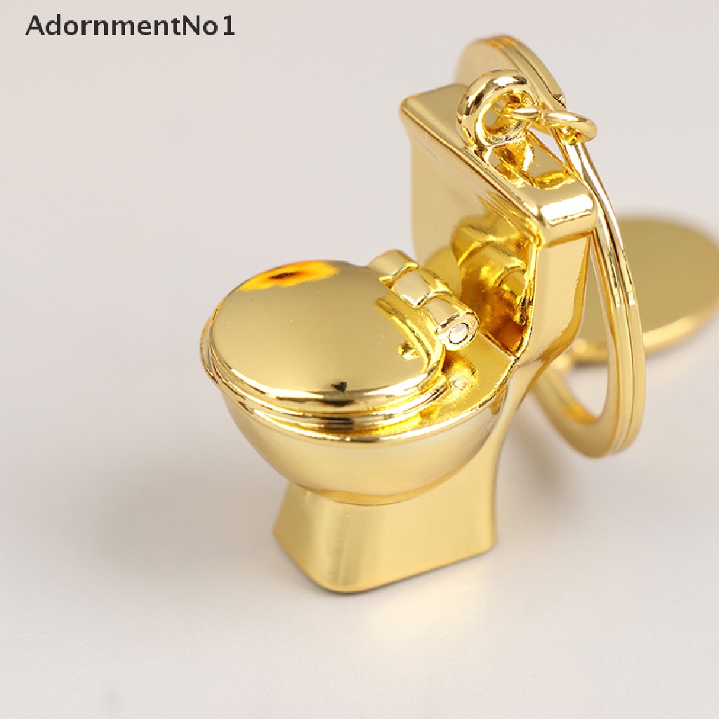 (AdornmentNo1) Gantungan Kunci Bentuk Toilet Mini 3D Untuk Hadiah