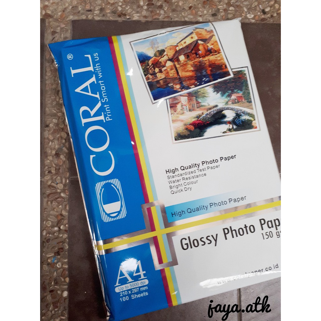 KERTAS FOTO CORAL GLOSSY A4 150 GSM