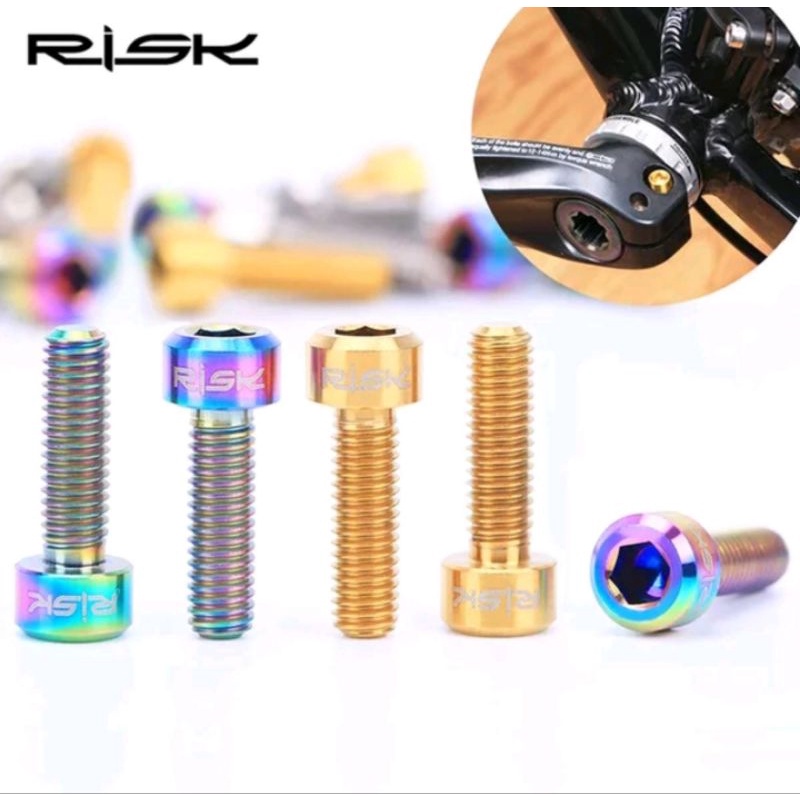 Risk Baut Titanium M6x20mm Baut Arm Crank Hollowtech HT2 Baut Crank Sepeda Lipat MTB Roadbike