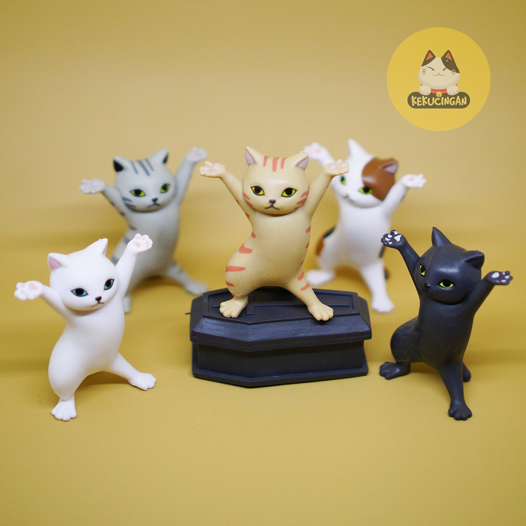 Funny Dancing Cat Figure Set Lengkap 5 Kucing 1 Coffin