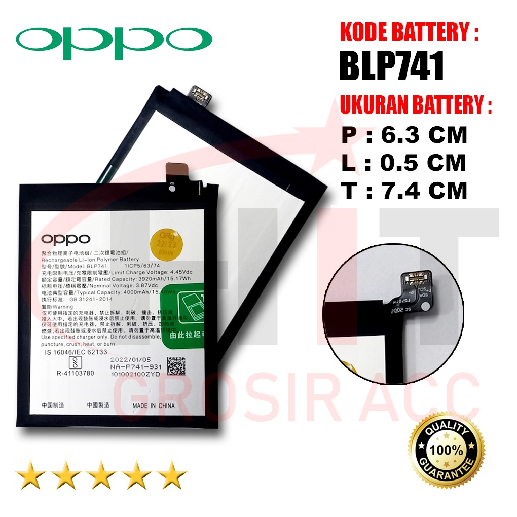 Baterai Battery Original REALME XT - RMX1912 &amp; REALME X2 - RMX1992 Kode Batre BLP741 BY OPPO