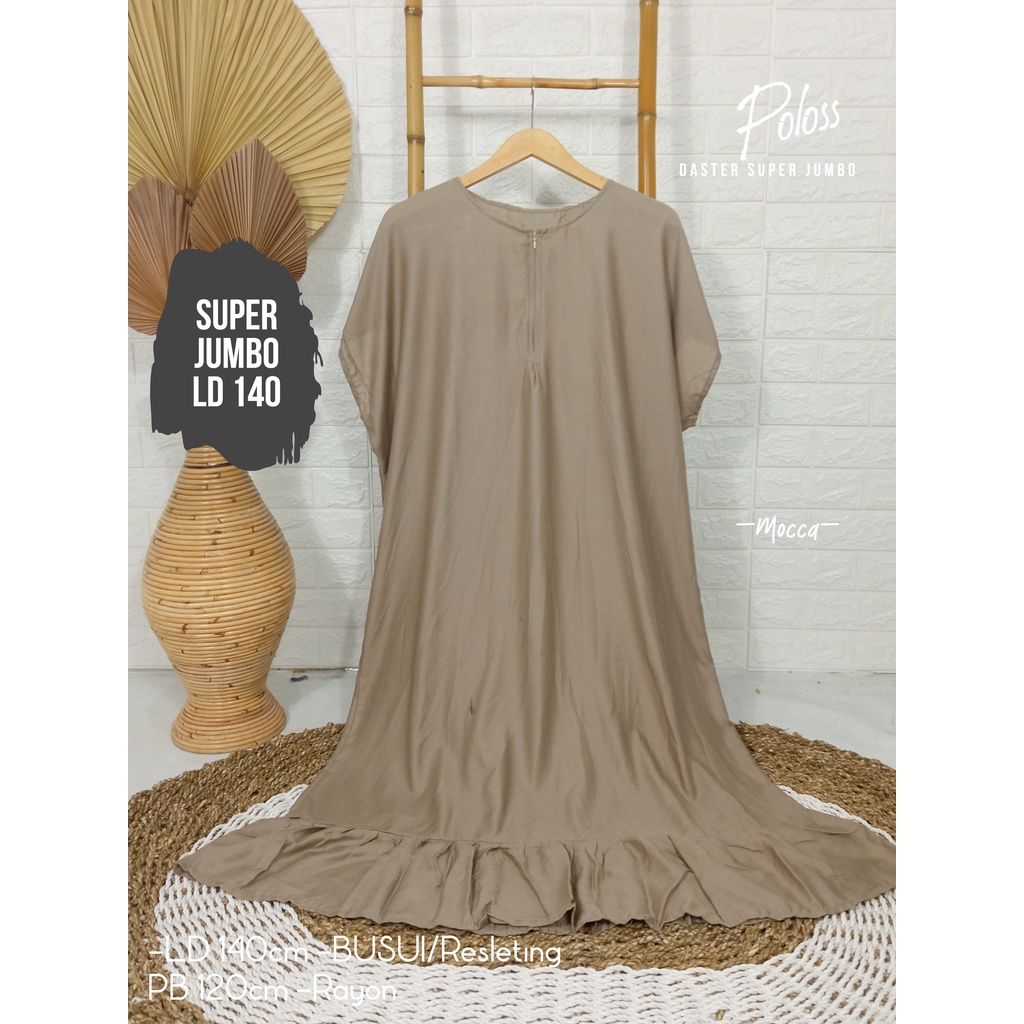 LD 140cm Daster Super Jumbo (42 Motif) (Part 2) dan  Daster Kaftan Viral LD 150cm Ruffle Big Size-Polos Mocca