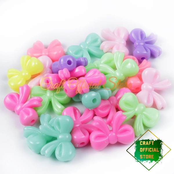 20 Pcs Manik Manik Mote Pita Pastel Bahan Meronce Craft &amp; DIY