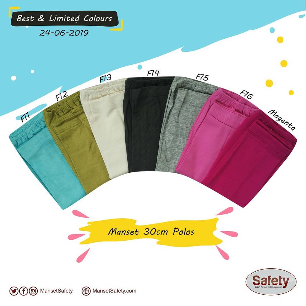 Manset Tangan Panjang 30cm Polos Bahan Katun Spandek Premium Nyaman dan Elastis