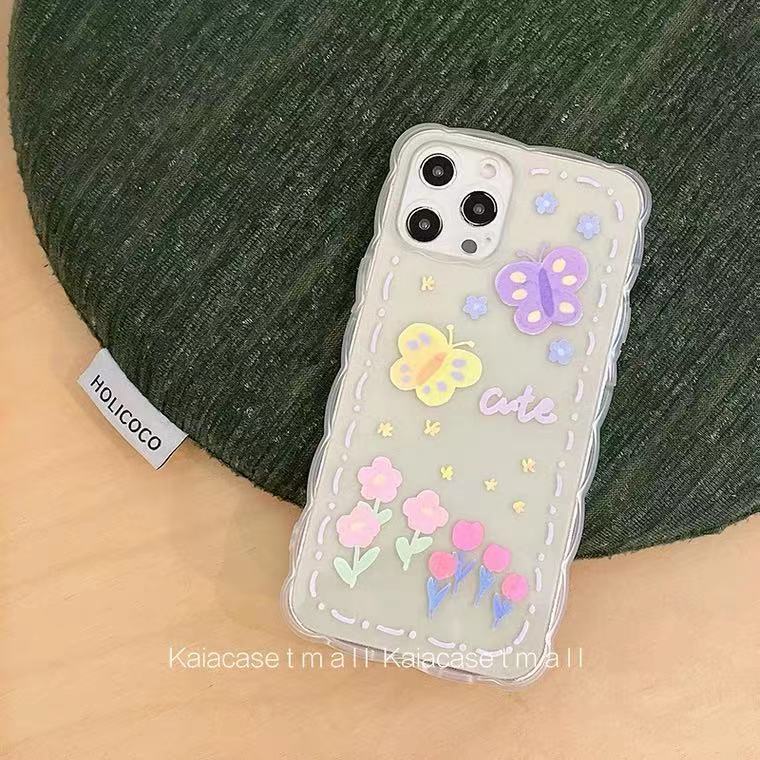 Case Desain Bunga Butterfly Untuk Iphone 13 Pro Max / 12 / 11 / XS / XR / X / 8 / 7 / 6 / 6s / Plus Se202020