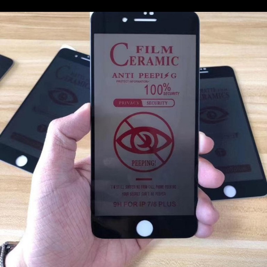 IPHONE 6 7 8 6 PLUS 7 PLUS 8 PLUS 6+ 7+ 8+ ANTI GORES LENTUR CERAMIC SPY PRIVACY ANTI PEEPING SCREEN GUARD GELAP PELINDUNG LAYAR BUKAN KACA TEMPERED 180 6G 6S 7G 8G