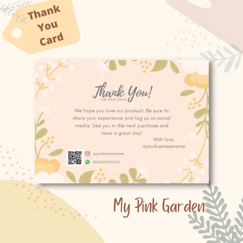 

20pcs Thank You Card Custom, Kartu Terimakasih (Cek Deskrispi)