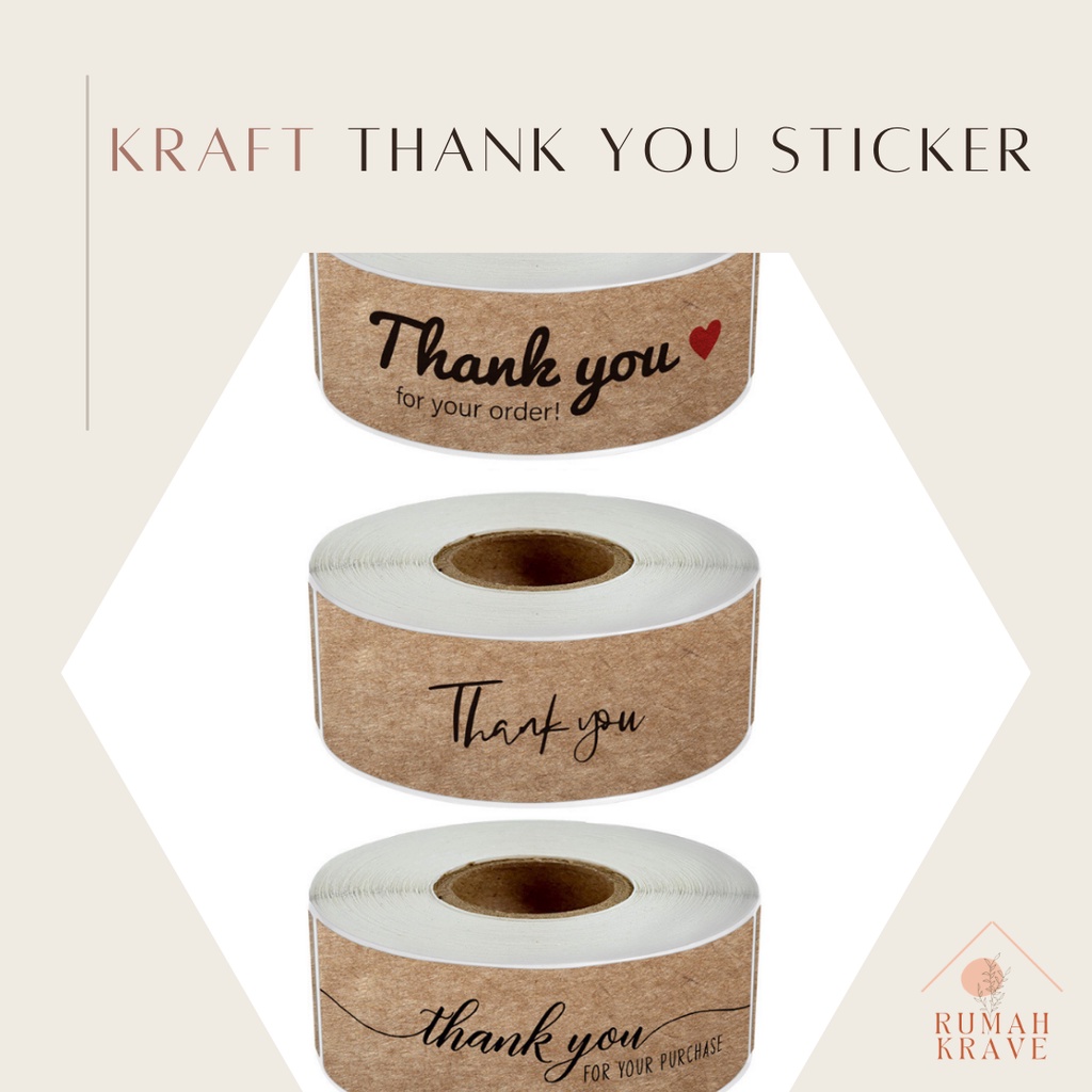 

RUMAH KRAVE - Kraft Thankyou Thank You Sticker Roll