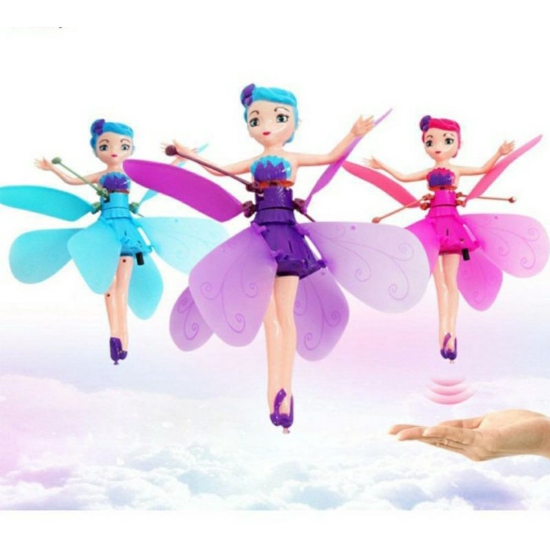 Mainan anak RC Drone barbie peri helicopter sensor
