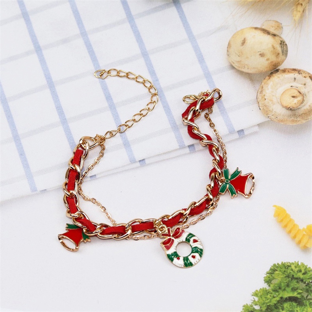 Hu Hu Hu Hu Hu Alat Bantu Pasang Kacamata♡ Gelang Charm Santa Claus Pohon Natal Lonceng Snowman Bahan Alloy Untuk Hadiah