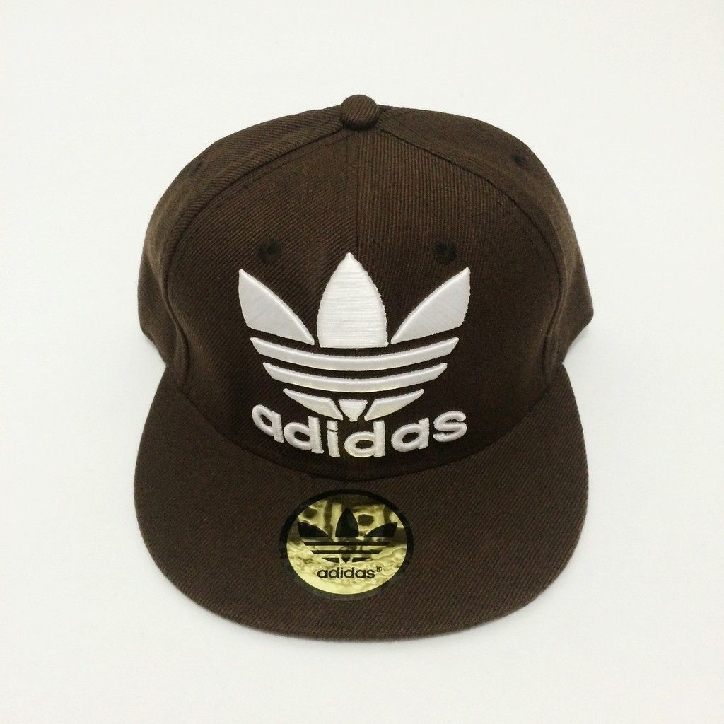 Topi Snapback Adidas Coklat Bordir Putih import murah